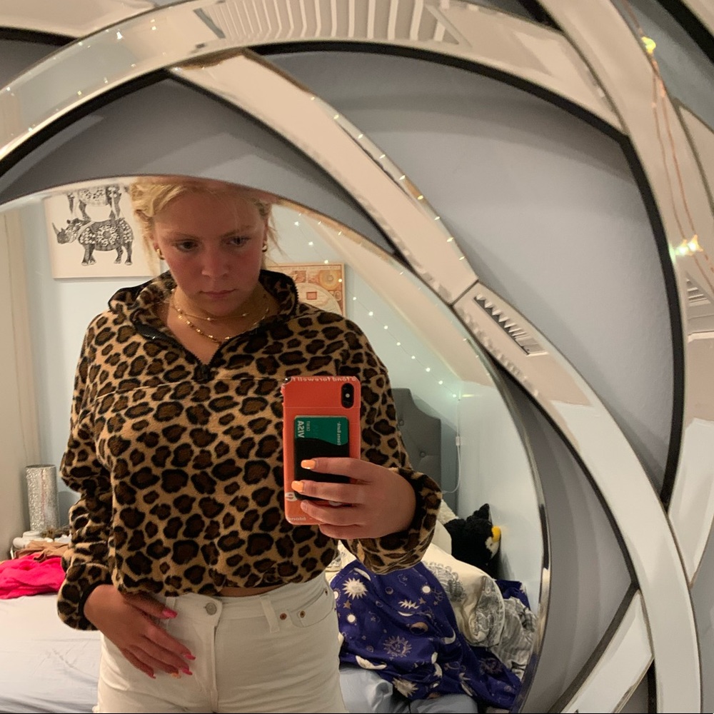 LA hearts cropped quarter zip